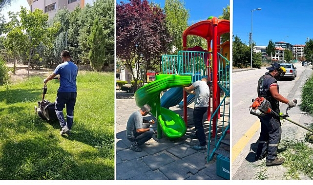 Park ve Bahçelerde Bakım Çalışmaları Sürüyor Kahramankazan Belediyesi Park ve Bahçeler Müdürlüğü ekipleri, ilçe genelinde bakım