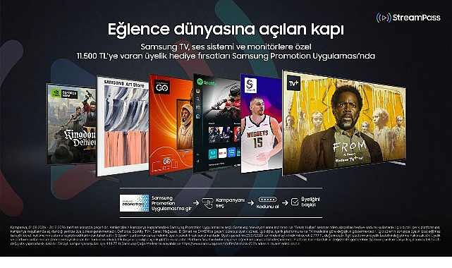 Samsung’dan eğlence dünyasının kapılarını aralayan kampanya! Samsung, kullanıcılarına TV ve monitör deneyimini daha da zenginleştirecek yeni