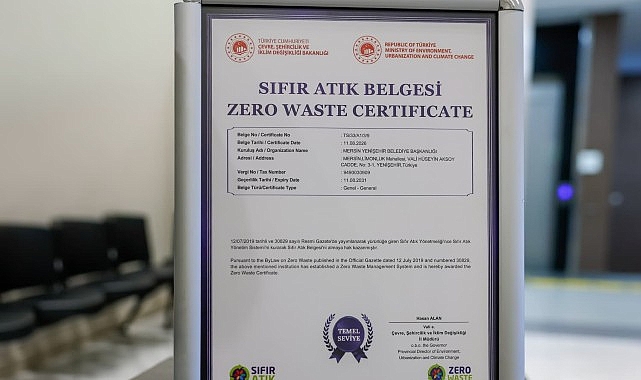 Yenişehir’in bütüncül atık sistemi tescillendi Mersin Yenişehir Belediyesi’nin ilçe genelinde yürüttüğü sıfır atık çalışmaları ve