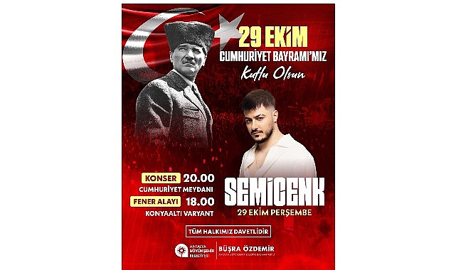 Antalya, Cumhuriyetimizin 103’üncü yıl dönümünü büyük bir coşku ve gururla