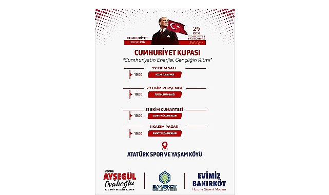 Bakırköy Belediyesi, 29 Ekim Cumhuriyet Bayramı’nı spordan sanata, müzikten halk