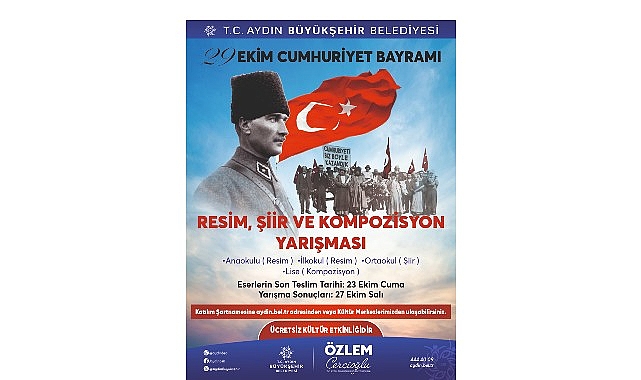 Aydın Büyükşehir Belediyesi, 29 Ekim Cumhuriyet Bayramı nedeniyle ‘Cumhuriyet’ temalı