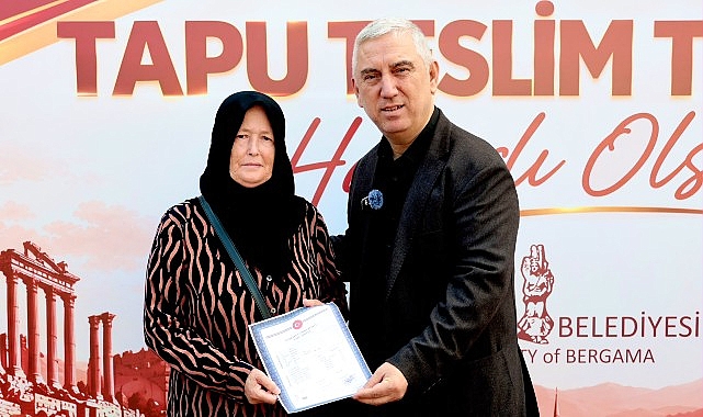 Bergama’da Hak Sahipleri Tapularına Kavuştu Bergama Belediyesi tarafından Ertuğrul mahallesinde gerçekleştirilen 18. Madde uygulamasının tamamlanmasının