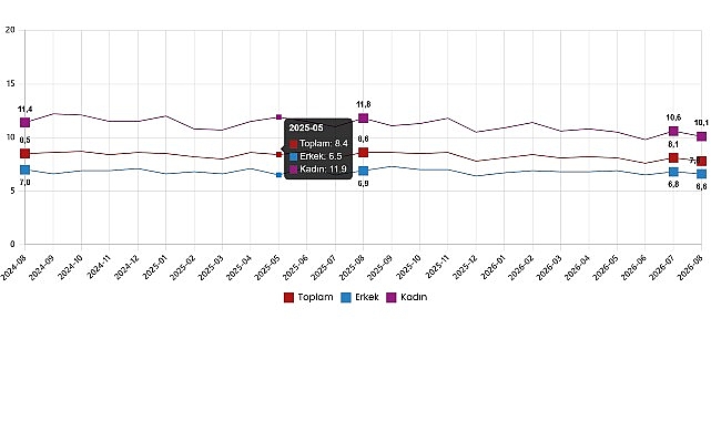 İşgücü İstatistikleri, Ağustos 2026 Mevsim etkisinden arındırılmış işsizlik oranı %7,8 seviyesinde gerçekleşti