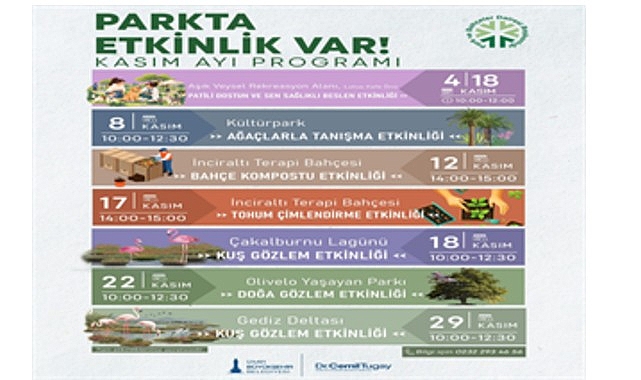İzmir Büyükşehir Belediyesi’nin “Parkta Etkinlik Var!” programı, kasım ayında da