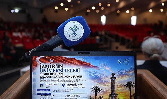İzmir’in Üniversiteleri Cumhuriyet’in Kazanımlarını DEÜ’de Konuştu Dokuz Eylül Üniversitesi ev sahipliğinde DESEM 15 Temmuz Şehitler Salonunda düzenlenen
