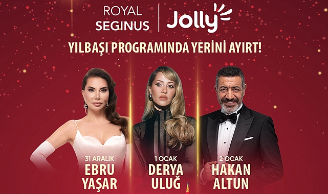 Jolly İmzasıyla hazırlanan konserlerle Royal SegInus’ta 3 Gece Kutlama Jolly’nin organizasyonuyla hayata geçen program, Royal Seginus’un bu yılki yılbaşı