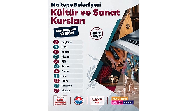 Maltepe Belediyesi’nin kültür ve sanat kurslarına kayıtlar başladı Maltepe Belediyesi’nin, çocuklar, gençler ve yetişkinler başta olmak üzere ilçe