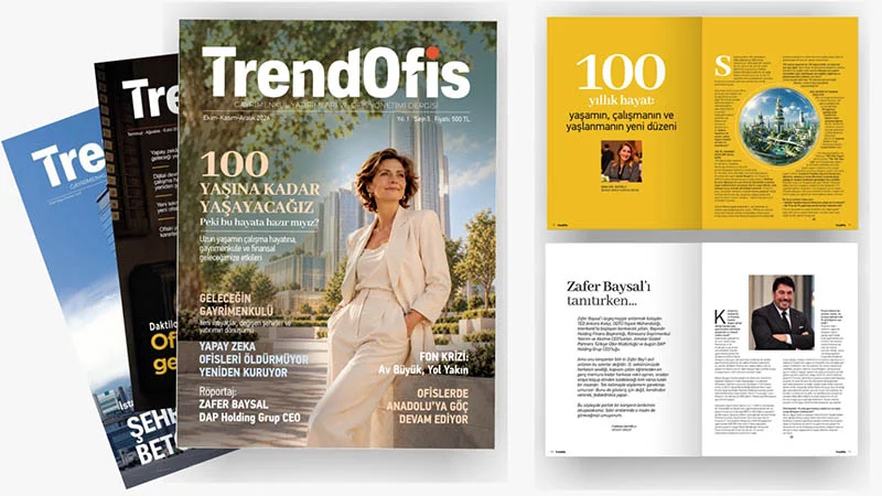 TrendOfis Dergisi’nin yeni sayısı yayımlandı Gayrimenkul, ekonomi, teknoloji, çalışma kültürü ve yaşam trendlerini bir araya